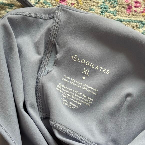 Blogilates Peekaboo Steel Blue Flare Leg Sleeveless Jumpsuit Women’s Size XL - Picture 8 of 11